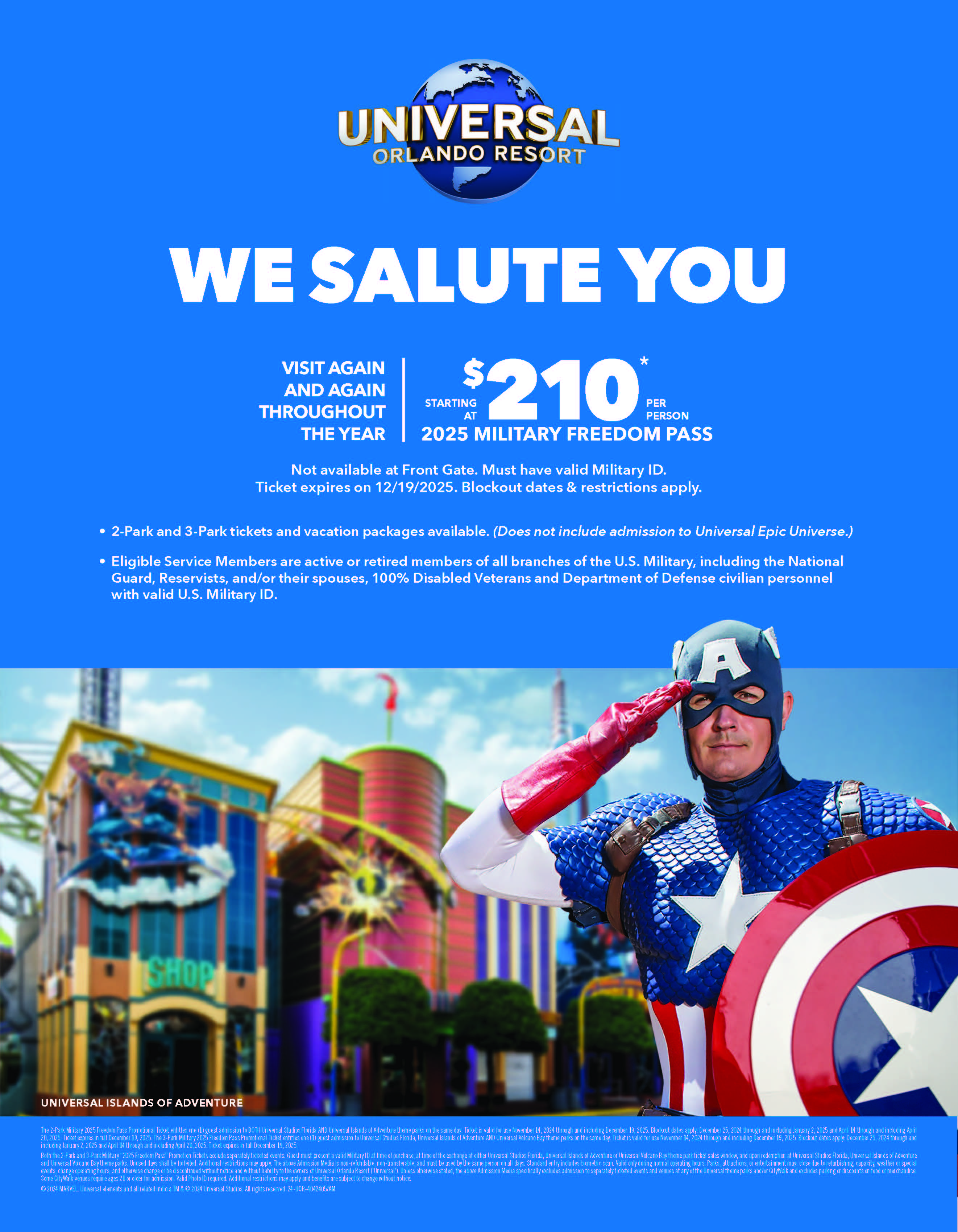 2025 Universal Orlando Military Freedom Pass Promo Flyer (002)